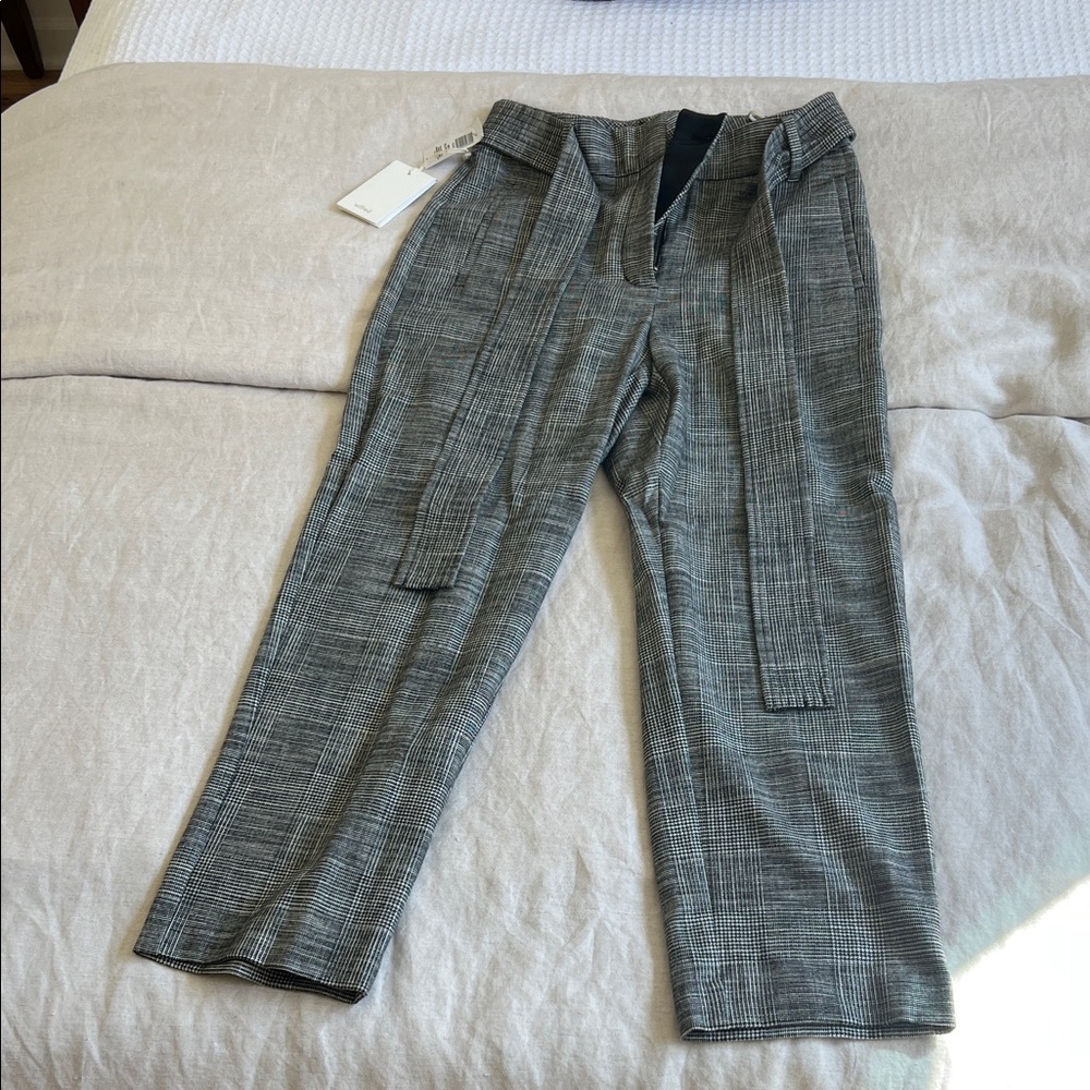 Aritzia Women’s Plaid Gray Tie Pants